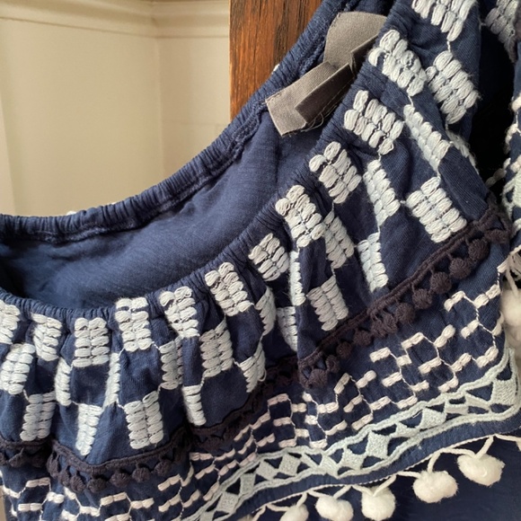 NWT By Anthropologie Pom-Tassel One-Shoulder Top Large - Picture 8 of 9